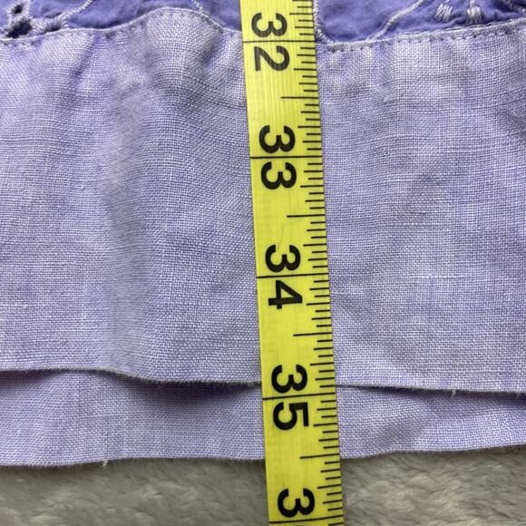 Fresh Produce Cover Up Dress Womens M Periwinkle Floral Eyelet Cotton Swim Beach - Picture 6 of 7